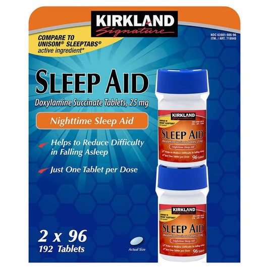 Kirkland Signature sleep aid Doxylamine Succinate 192 Tablets