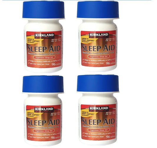 Kirkland Signature Sleep Aid Doxylamine Succinate 25 Mg 4 Bottles X 96 Tablets 384