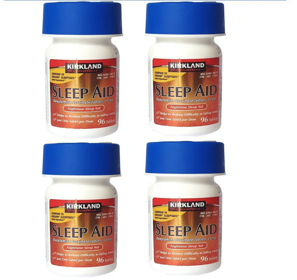 Kirkland Signature Sleep Aid Doxylamine Succinate 25 Mg 4 Bottles X 96 Tablets 384